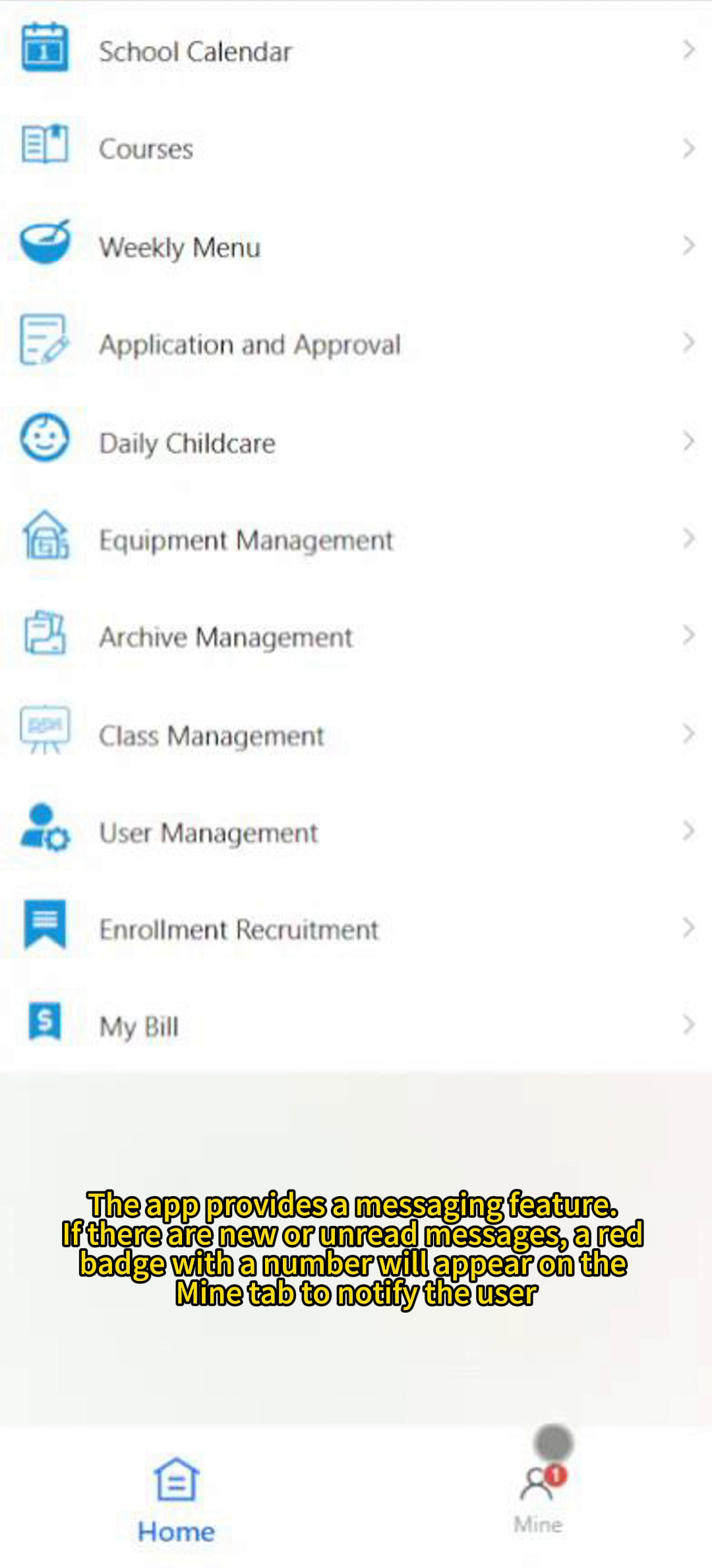 Preschool Management System - Internal Message Exchange