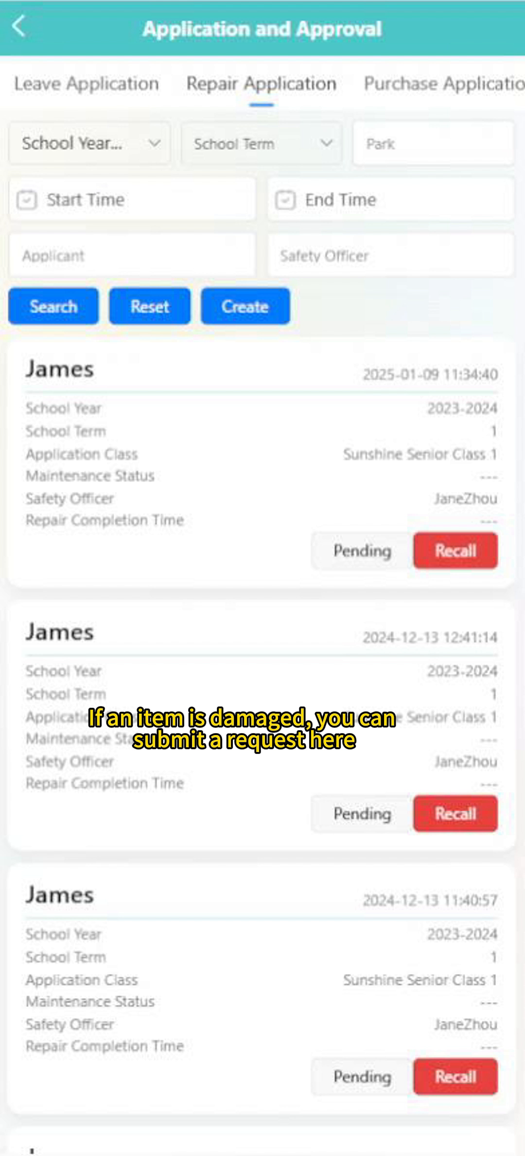 Preschool Management System - Maintenance Requests