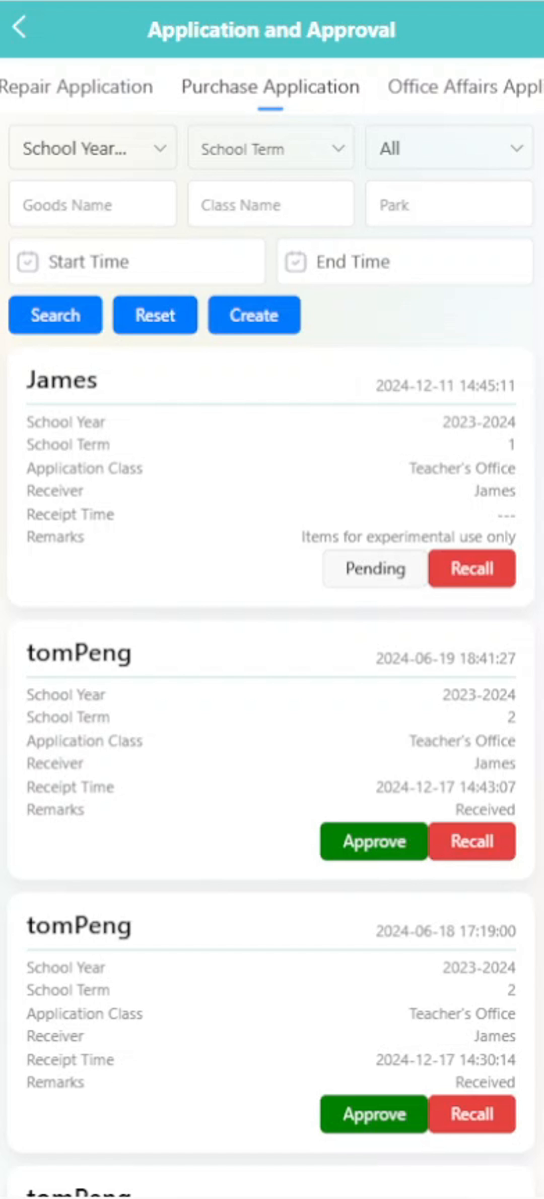 Preschool Management System - Purchase Requests
