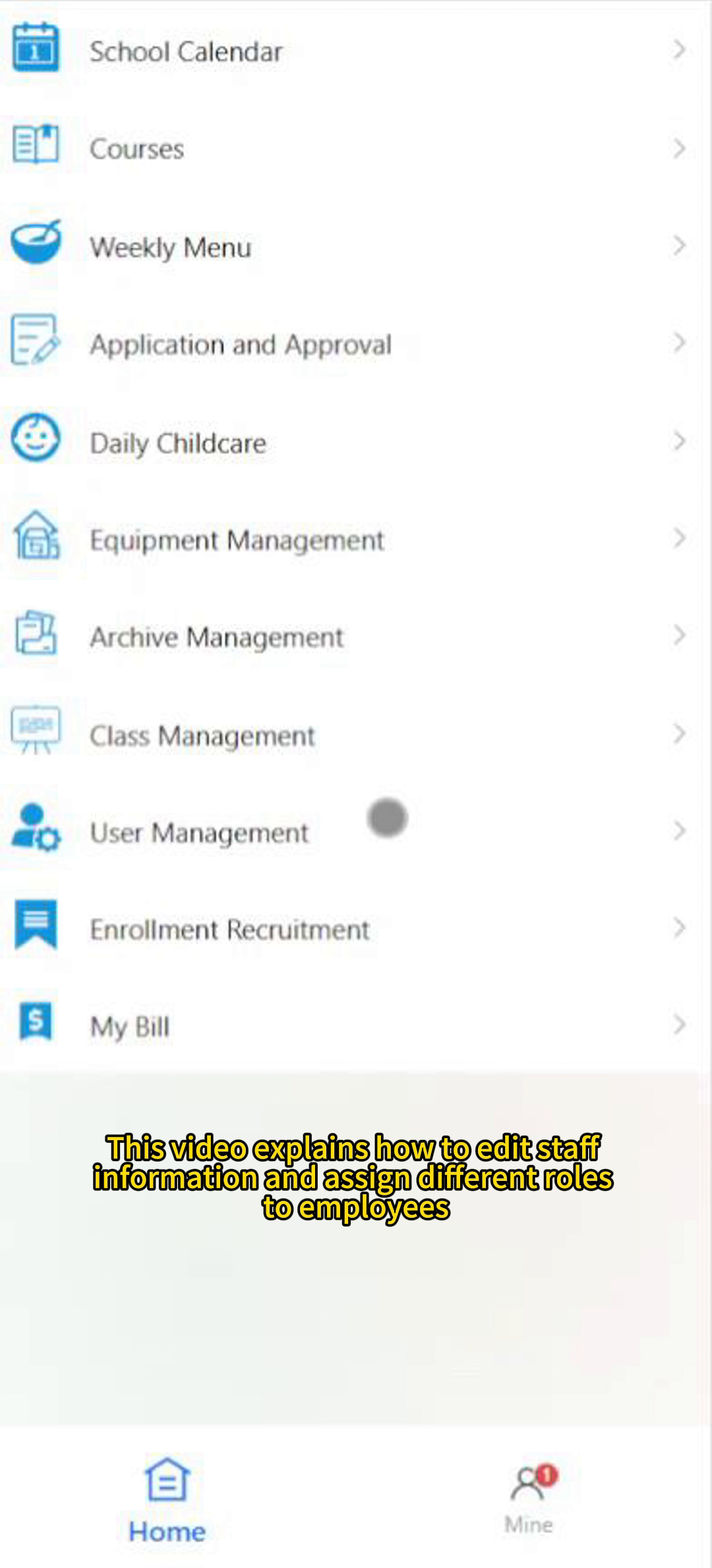 Preschool Management System - Staff Management and Role Assignment