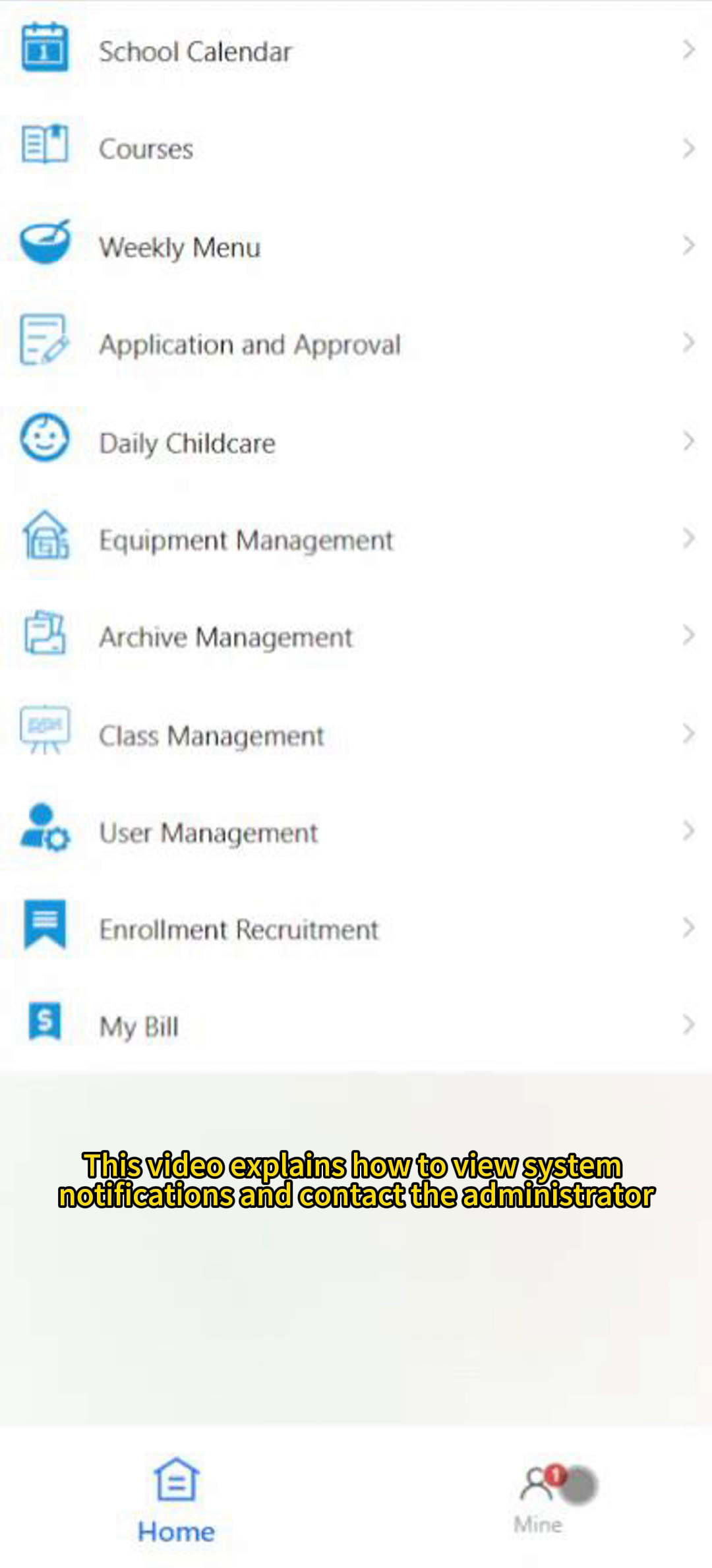 Preschool Management System - System Notifications