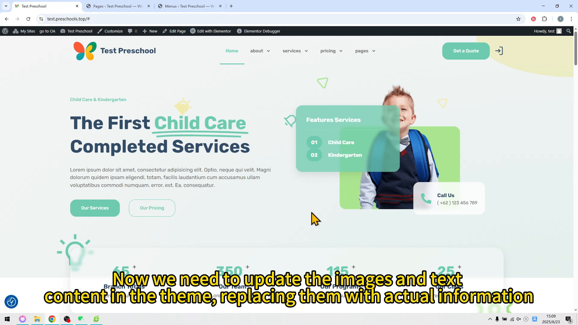 Website Builder & Hosting - Edit Page Content