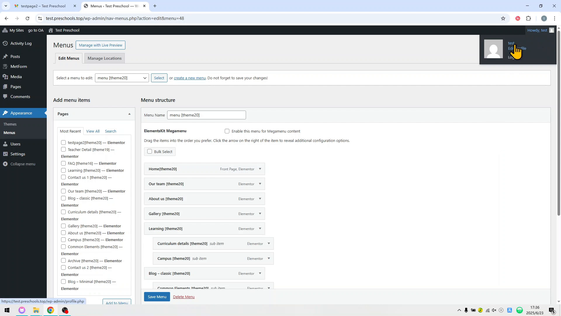 Website Builder & Hosting - Edit Personal Info