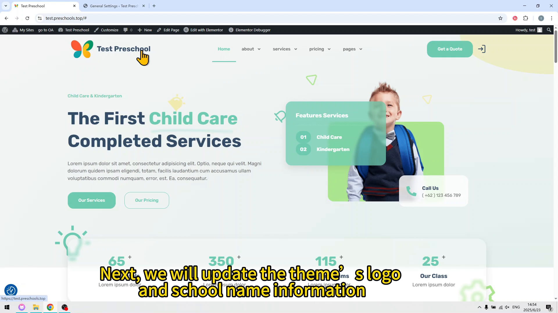Website Builder & Hosting - Update School Info and Change Logo